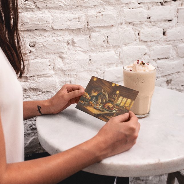 Cartão Postal De Festividades Ajustado de Ação de Graças para um Dragão (Criador carregado)