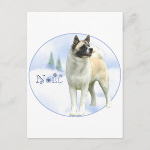 Cartão Postal De Festividades Akita Noel