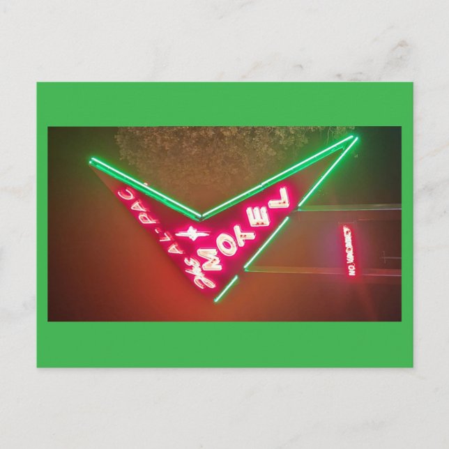 Cartão Postal De Festividades Al-Pac Motel Neon Park Rua Robert, MO (Frente)