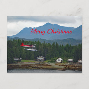 Cartão Postal De Festividades Alaska Floatplane - Foto do Natal