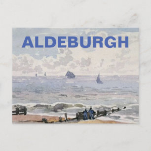 Cartão Postal De Festividades Aldeburgh, Suffolk-Beach e Ship Blue