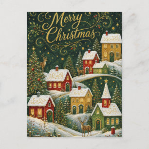 Cartão Postal De Festividades Aldeia Enluarada de Natal
