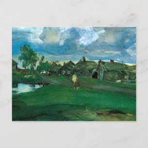 Cartão Postal De Festividades Aldeia Russa Valentin Serov
