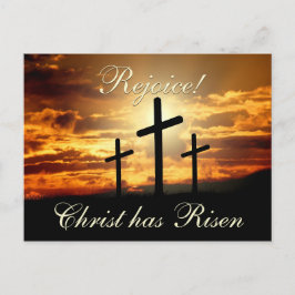 Cartão Postal De Festividades Alegra-te! O cristo tem risen, Páscoa cruz