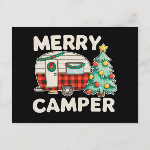 Cartão Postal De Festividades Alegre Acampador Adorno de Natal Vintage Árvore de
