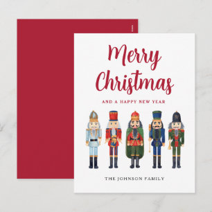 Cartão Postal De Festividades Alegre Natal Quebra-Nozes Fofo