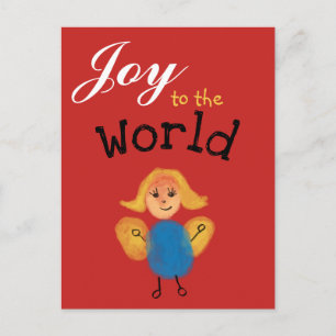 Cartão Postal De Festividades Alegria ao Mundo. Adicionar a arte de impressão di
