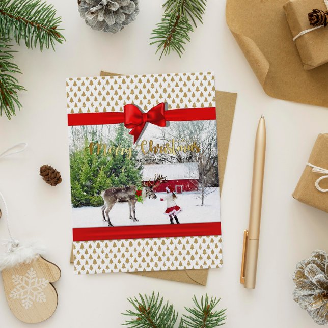 Cartão Postal De Festividades Alegria de Natal e Foto de Paz (Criador carregado)