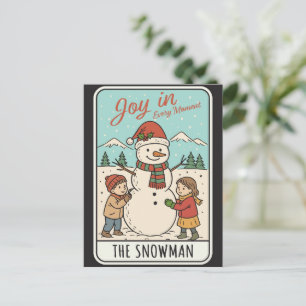 Cartão Postal De Festividades Alegria em Todo Momento Boneco de Neve & Natal das