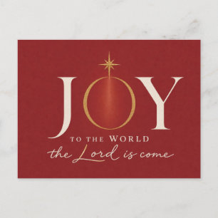 Cartão Postal De Festividades ALEGRIA PARA O MUNDO Natal Cristão