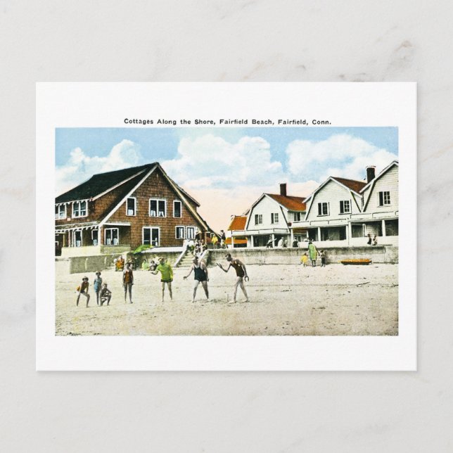 Cartão Postal De Festividades Algodão ao longo da costa, Fairfield, Connecticut (Frente)