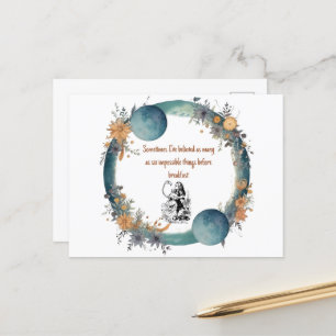 Cartão Postal De Festividades Alice no País das Maravilhas, Coisas Impossíveis A