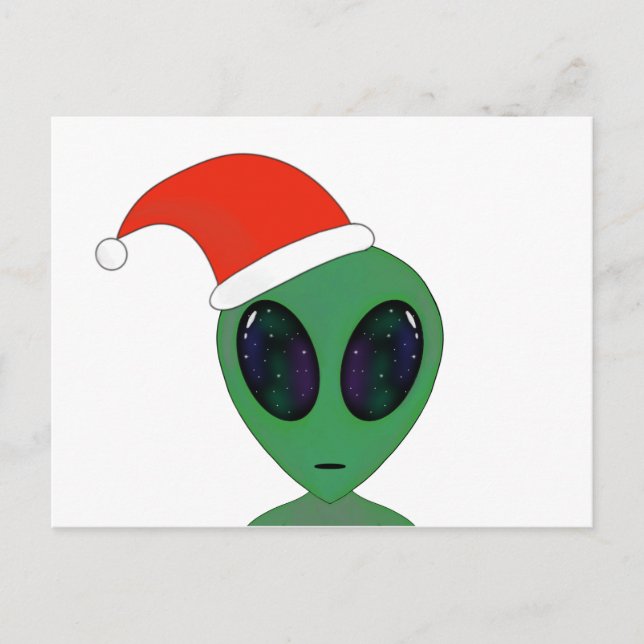 Cartão Postal De Festividades alienígena de papais noeis (Frente)