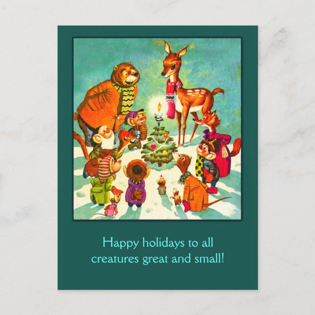 Cartão Postal De Festividades All Creatures Great and Small Holiday Cards (Frente)
