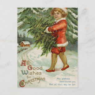 Cartão Postal De Festividades All Good Wishes For Christmas - Vintage Postcard