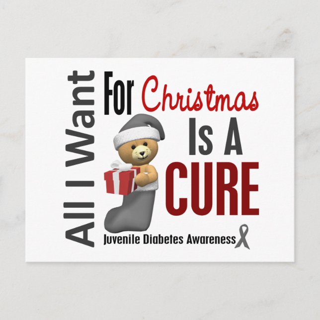 Cartão Postal De Festividades All I Want For Christmas Juvenile Diabetes (Frente)