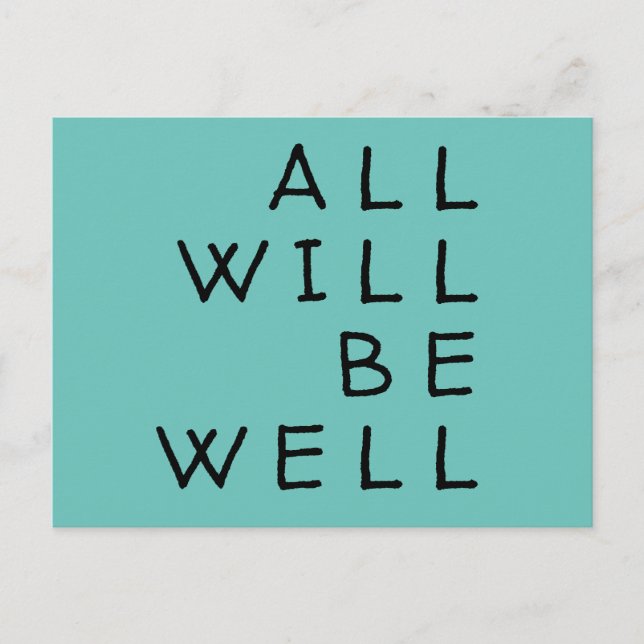 Cartão Postal De Festividades “All Will Be Well” Comforting postcard (Frente)