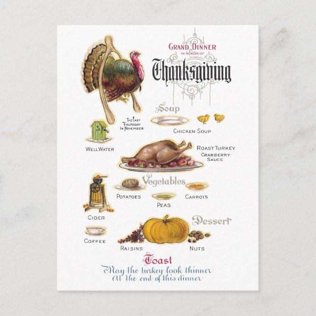 Cartão Postal De Festividades All You Need For a Thanksgiving Feast (Frente)