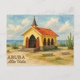 Cartão Postal De Festividades Alto Vista Aruba aquarela