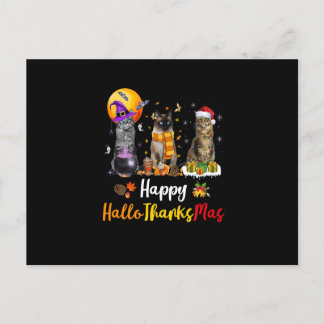 Cartão Postal De Festividades Amante de Gatos Halloween Dia de Ação de Graças Na