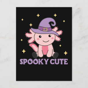 Cartão Postal De Festividades Amantes de Axolotl Assustadoros Animais Fofos Para