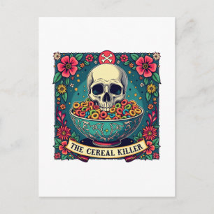 Cartão Postal De Festividades Amantes de Cereais da Família Assassino da Cereal
