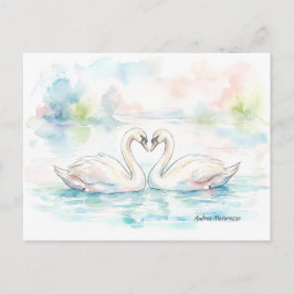 Cartão Postal De Festividades Amantes do Cisne - Dia dos Namorados