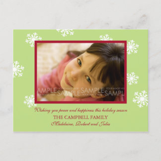Cartão Postal De Festividades Amaryllis Snowflakes: Cartão-postal de Natal
