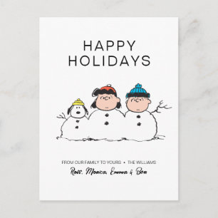 Cartão Postal De Festividades Amendoins 3 Pessoa Snowman