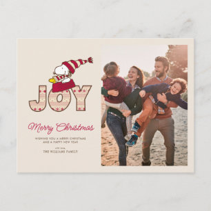 Cartão Postal De Festividades Amendoins   Alegria no Passeio de Trenó do Snoopy 