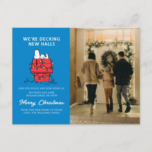 Cartão Postal De Festividades Amendoins Cachorro de Snoopy com Luzes