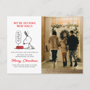 Cartão Postal De Festividades Amendoins   Prato de comida Ho Ho Ho do Snoopy