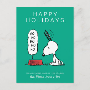 Cartão Postal De Festividades Amendoins Snoopy Ho Ho Comida Dish