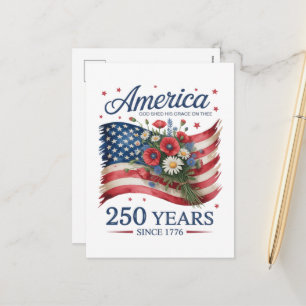 Cartão Postal De Festividades América 250 Anos de Liberdade 1776 2026