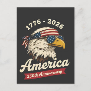 Cartão Postal De Festividades América aniversário de 250 anos Águia EUA 1776 202