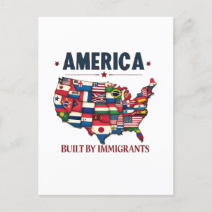 Cartão Postal De Festividades América construída por imigrantes patrióticos amer