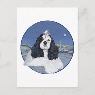 Cartão Postal De Festividades American Cocker Spaniel Natal
