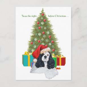Cartão Postal De Festividades American Cocker Spaniel Natal