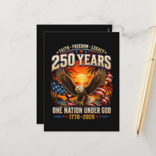 Cartão Postal De Festividades Americano 1776 2026 250º 4 de julho Dia da Indepen
