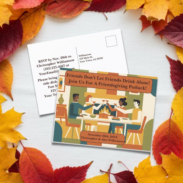 Cartão Postal De Festividades Amiga Engraçada Retro, Fazendo Óculos Piscantes De (Criador carregado)