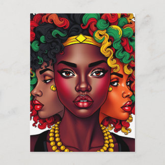 Cartão Postal De Festividades Amigas irmãs sistas magia de menina negra sis