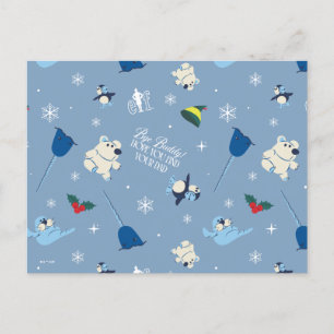 Cartão Postal De Festividades Amigos Animais Padrão de Inverno "Tchau Amigo"