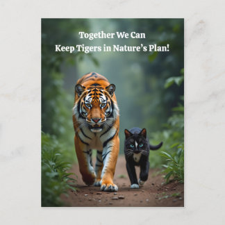 Cartão Postal De Festividades Amigos Felinos ferozes na Prowl