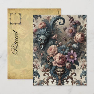 Cartão Postal De Festividades Amigos Formais - Design Floral Gótico