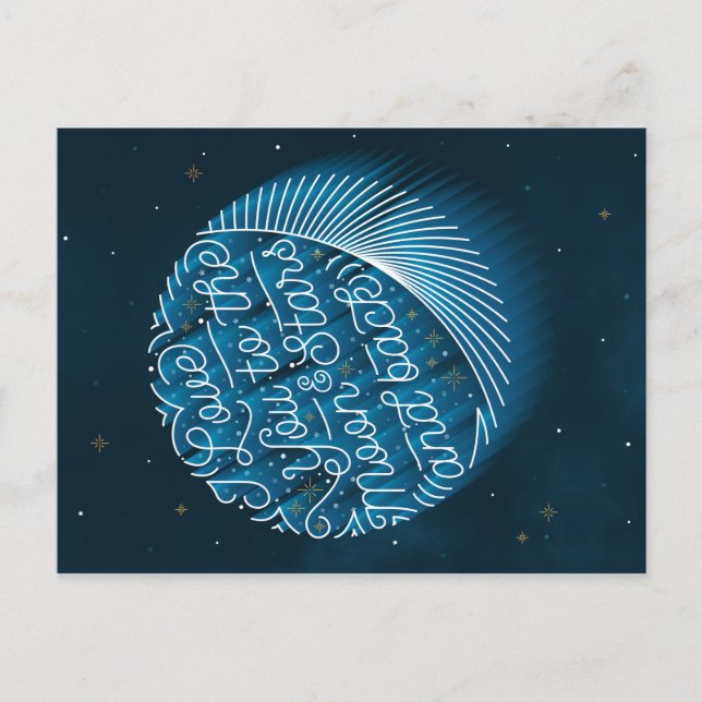 Cartão Postal De Festividades Amo-te à Lua e às Estrelas / Cartão-postal (Frente)