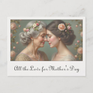Cartão Postal De Festividades Amor Atemporal Entre Mãe e Filha