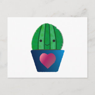 Cartão Postal De Festividades Amor de Cacto