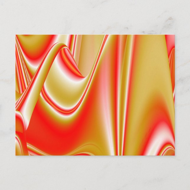 Cartão Postal De Festividades Amor e Abstrato 3D Rainbowart Dourado (Frente)