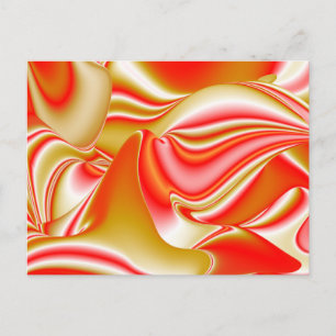 Cartão Postal De Festividades Amor e Abstrato 3D Rainbowart Dourado