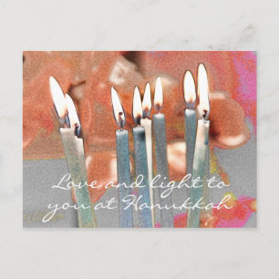 Cartão Postal De Festividades Amor e Luz em Hanukkah Abstrato